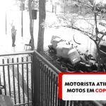 Vídeo mostra momento em que motorista atinge várias motos em Copacabana