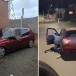 Polícia busca motociclistas que gravaram jovem que subiu em teto de carro e quase foi atropelado; VÍDEO