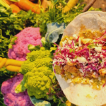 Taco de couve-flor, pesto e hummus: o churrasco sem carne que virou destaque em evento tradicional